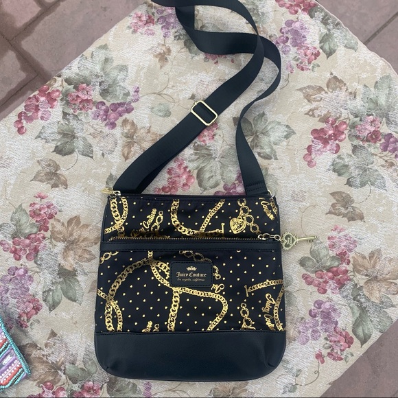 Juicy Couture Handbags - Juicy Couture Crossbody Jewelry Box Gold Chains Bag Black